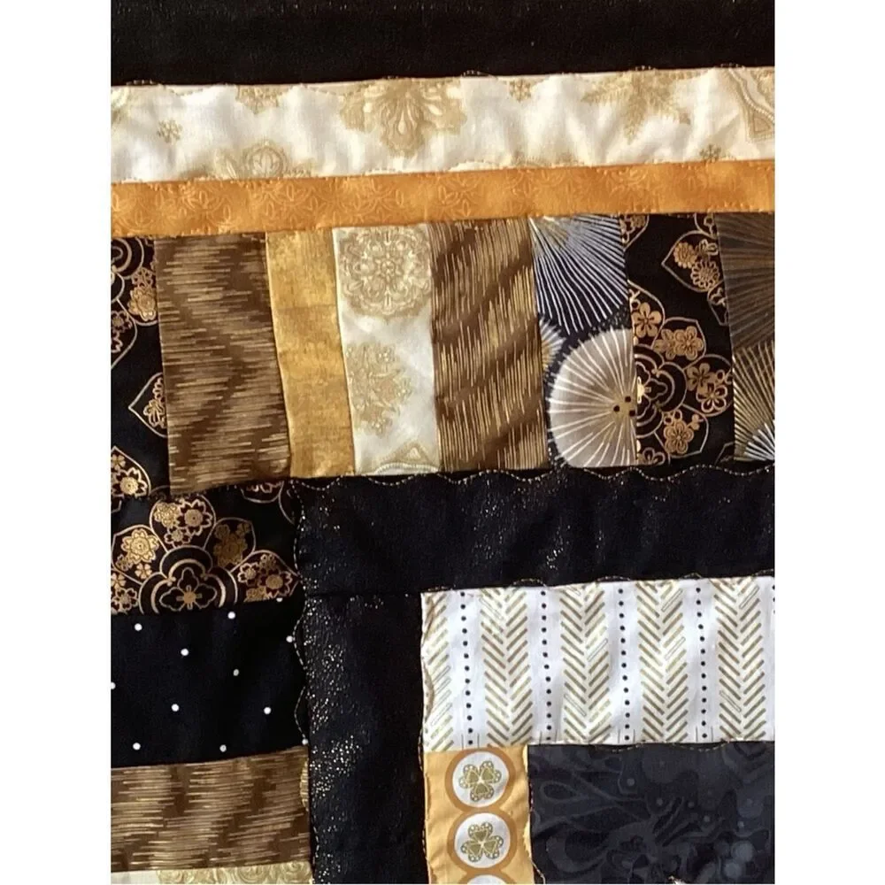 NWT. Gold and Black Star Lap Quilt